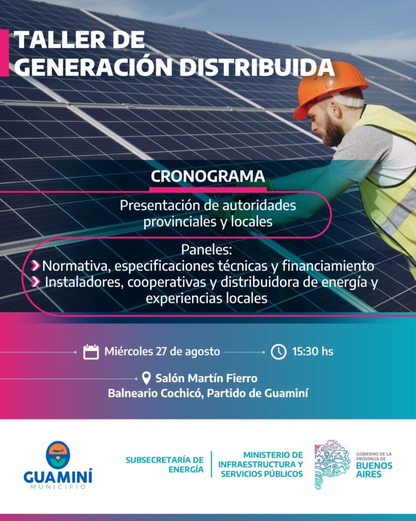 Nueva edición del Taller de Generación Distribuida en Guaminí